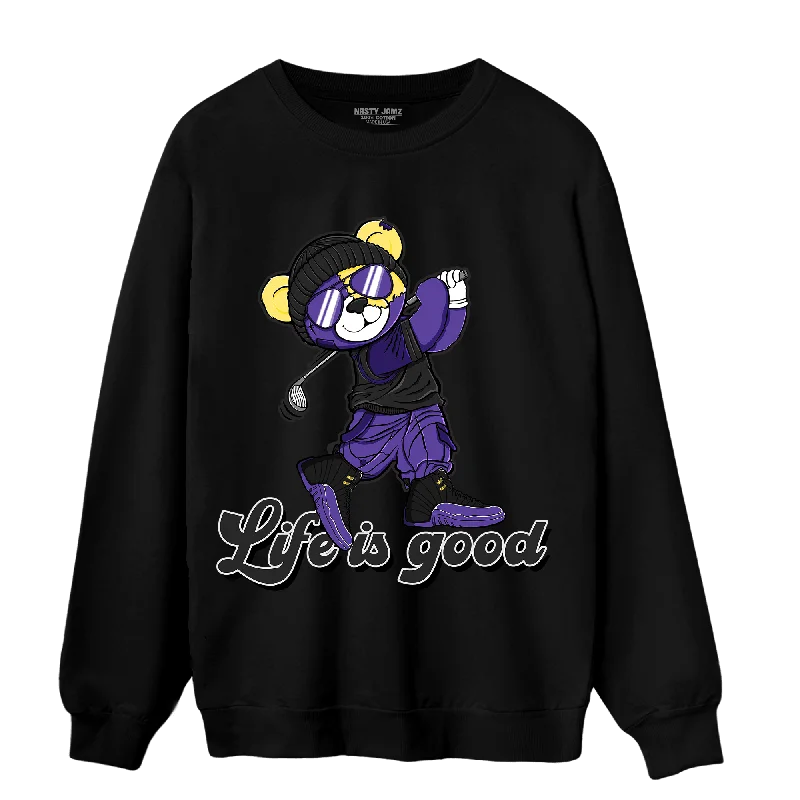 Gender-Neutral Trendy Clothing Styles Top Brand Discounts NastyJamz Field Purple 12s Sweatshirt Match BER Like Golf