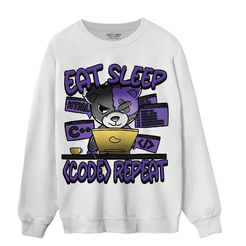 Stylish Unisex Outfit Ideas Hot Picks NastyJamz Field Purple 12s Sweatshirt Match Eat Sleep Code BER