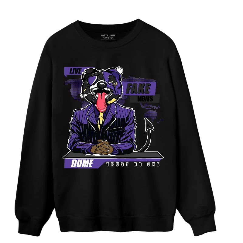 Sleek And Contemporary Gender-Free Outfits Essentials On Sale NastyJamz Field Purple 12s Sweatshirt Match News Presenter BER