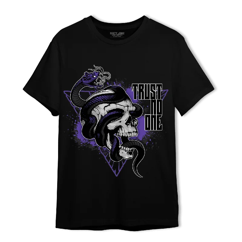 Trendy Unisex Don't Miss Out NastyJamz Field Purple 12s T-Shirt Match Dont Trust Any