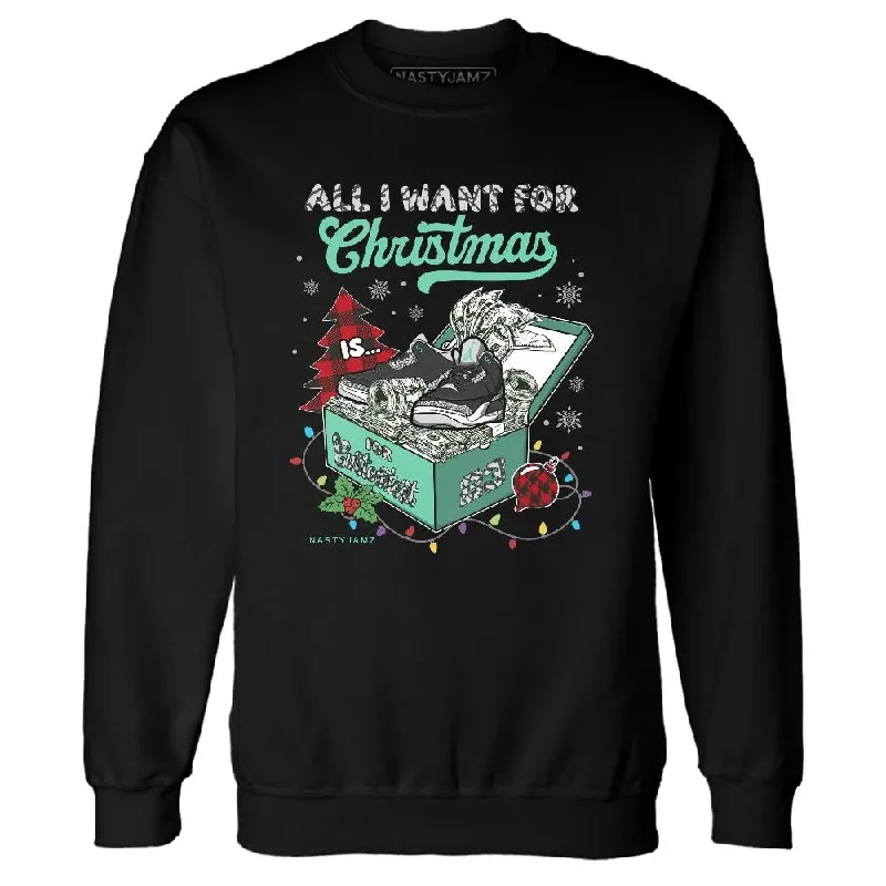 Sleek And Comfortable Unisex Wear Seasonal Sale Green Glow 3s NastyJamz Sweatshirt Match Dollar Sneaker Box Christmas Custom Text