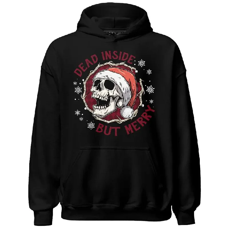 Urban-Inspired Unisex Fashion Pieces Gift Ideas High White Team Red 1s NastyJamz Hoodie Match Dead Inside But Merry