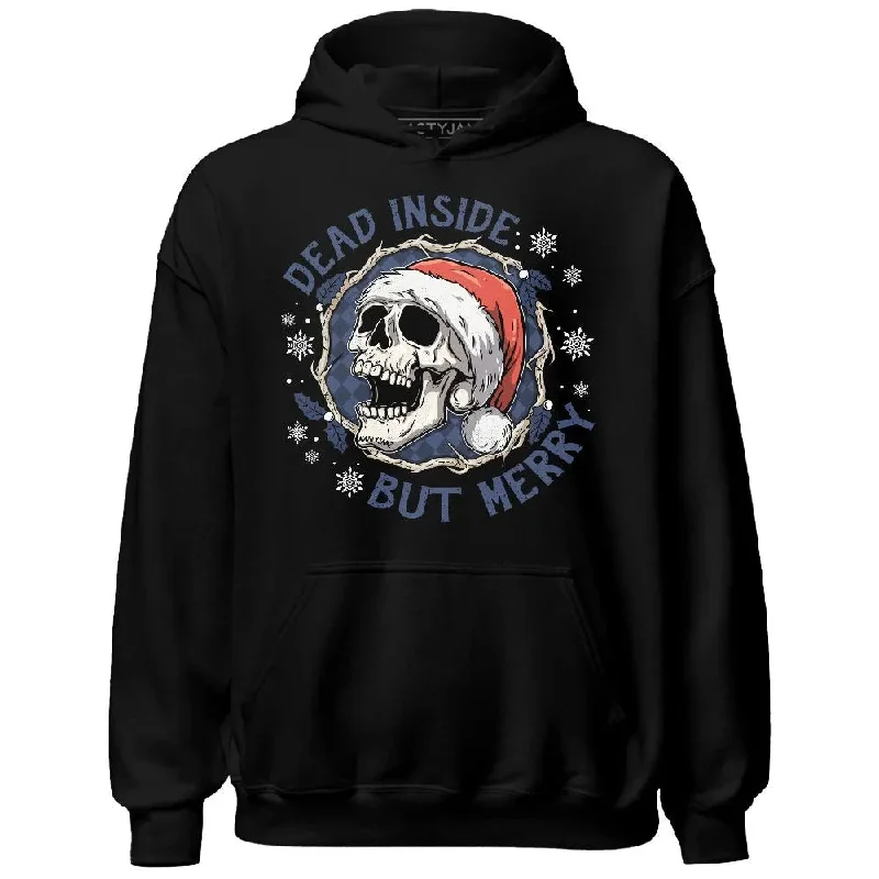 Oversized Unisex Apparel For Effortless Style Fast Fashion Favorites Low Diffused Blue 11s NastyJamz Hoodie Match Dead Inside But Merry