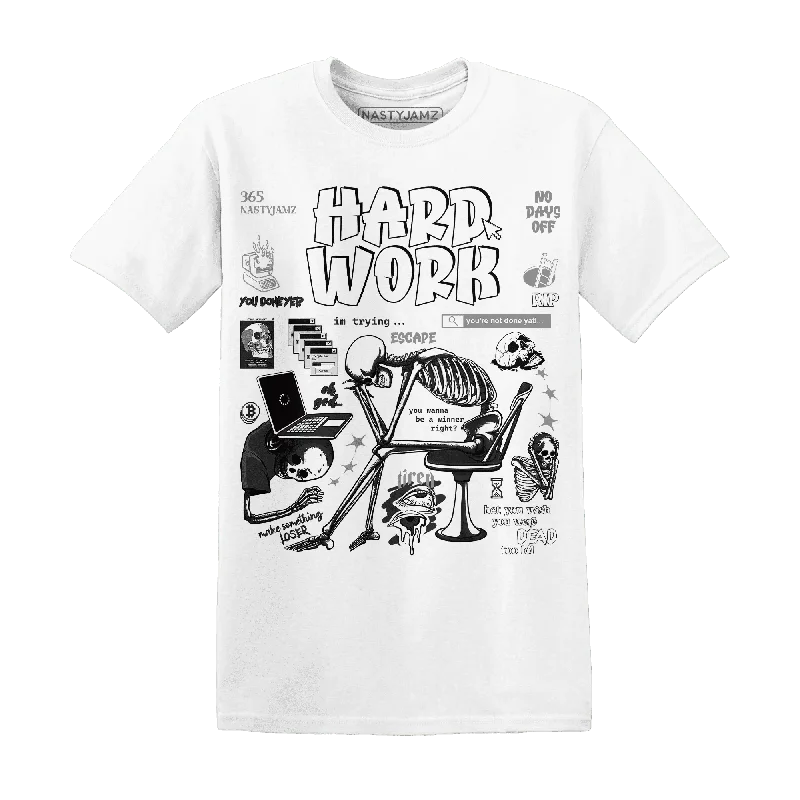 Sleek And Stylish Unisex Outerwear Comfort Meets Fashion NastyJamz White Thunder 4s T-Shirt Match Hard Work