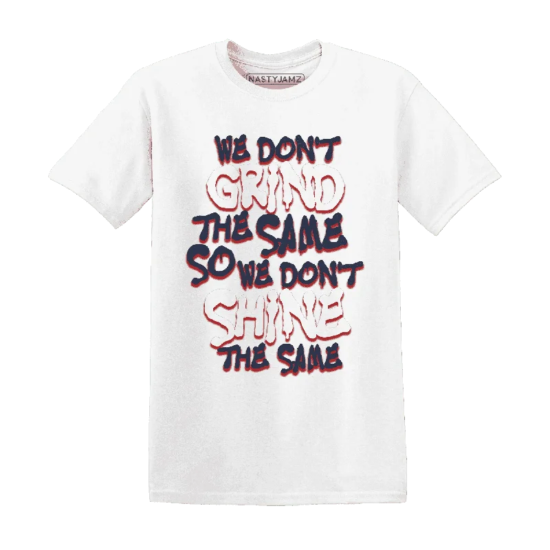 Gender-Neutral Trendy Clothing Styles Stylish Statements NastyJamz White Navy 6s T-Shirt Match Dont Shine The Same