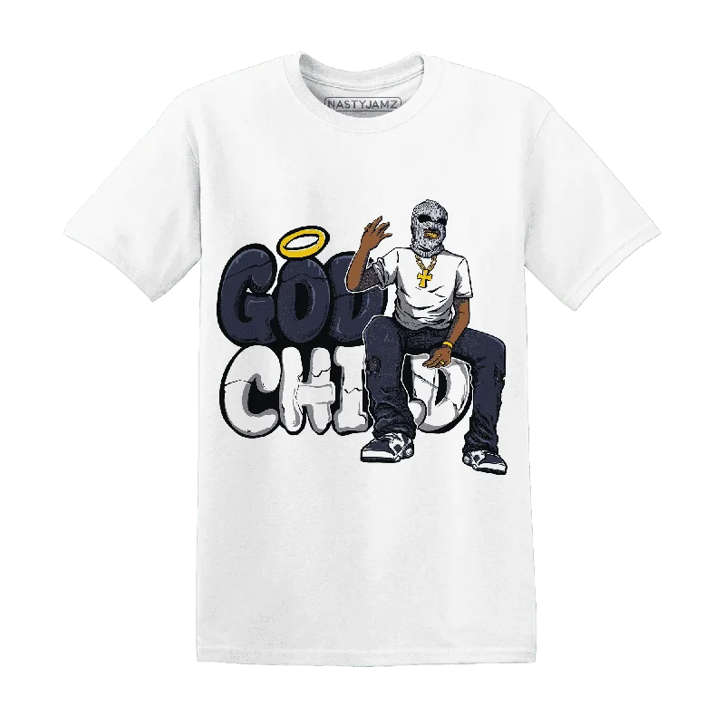 Stylish Unisex Outfit Ideas Fashionista Sale NastyJamz White Navy 6s T-Shirt Match  God Child