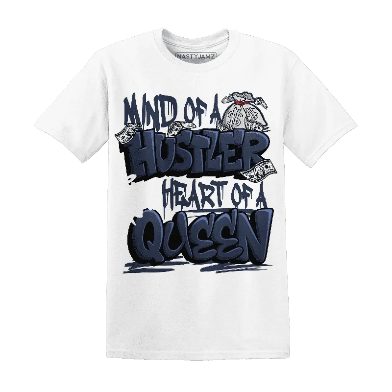 Unisex Casual Wear For All Seasons Street Chic Discounts NastyJamz White Navy 6s T-Shirt Match  Hustler Heart Queen