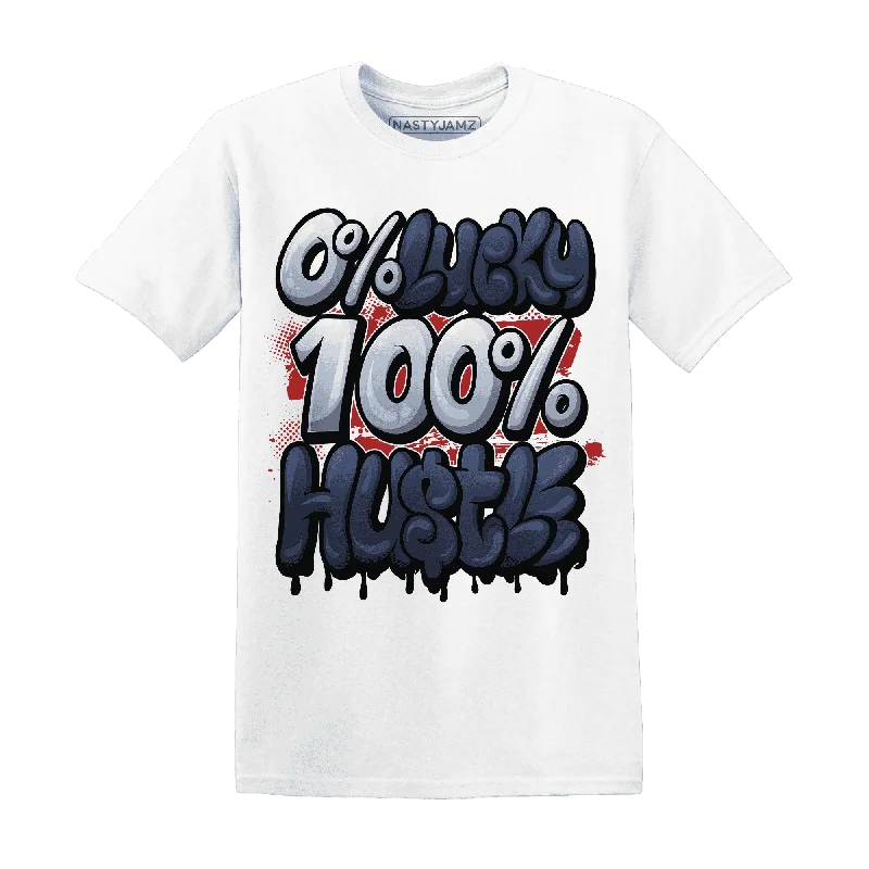 Classic And Timeless Unisex Style Quick Grab Deals NastyJamz White Navy 6s T-Shirt Match  Lucky Hustle