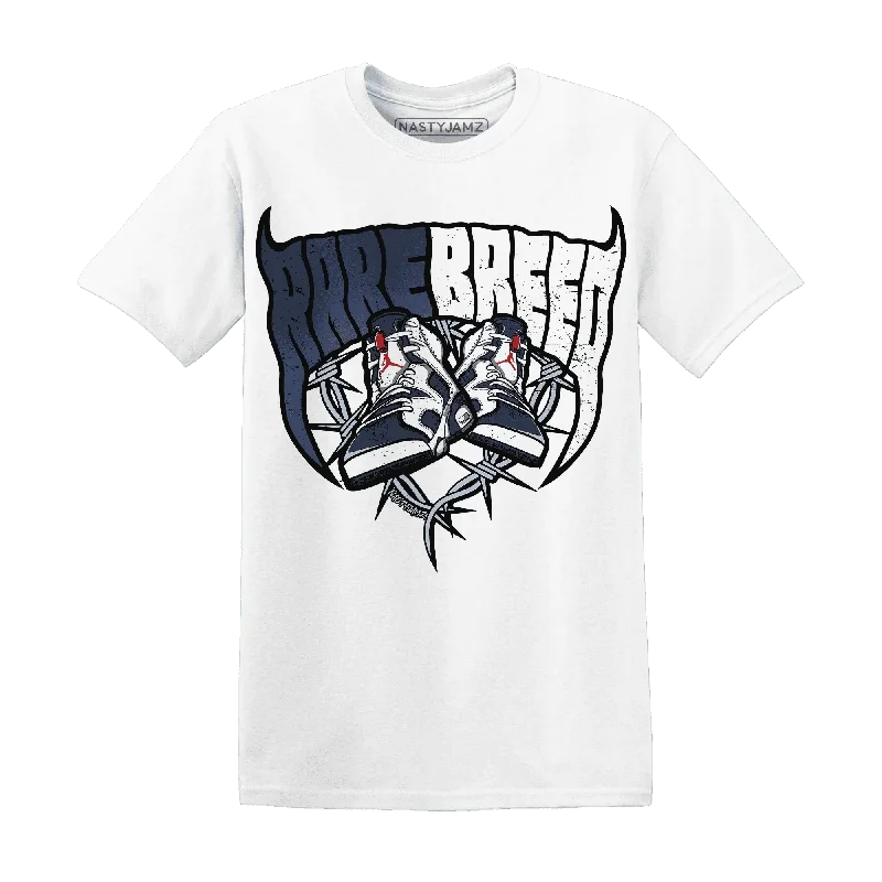 Unisex Casual Wear For All Seasons Exclusive Sale NastyJamz White Navy 6s T-Shirt Match Rare Breed Sneaker