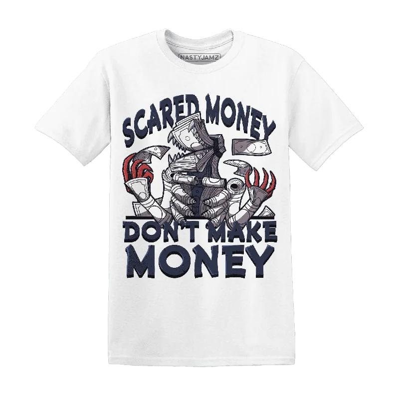 Lightweight And Breathable Unisex Wear Browse Our Top Products NastyJamz White Navy 6s T-Shirt Match  Scared Money