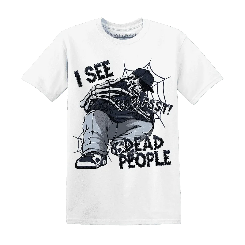 Oversized Unisex Apparel For Effortless Style Day-To-Night Styles NastyJamz White Navy 6s T-Shirt Match Skull Whisper