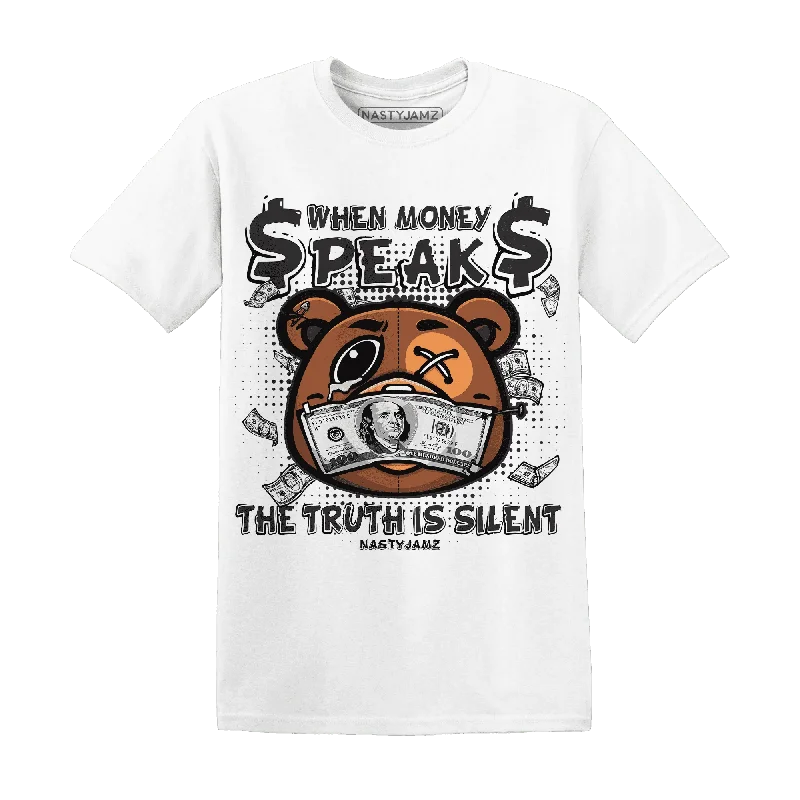 Trendy Unisex Classic Elegance Sales NastyJamz White Thunder 4s T-Shirt Match  BER Money Speaks Truth Silent