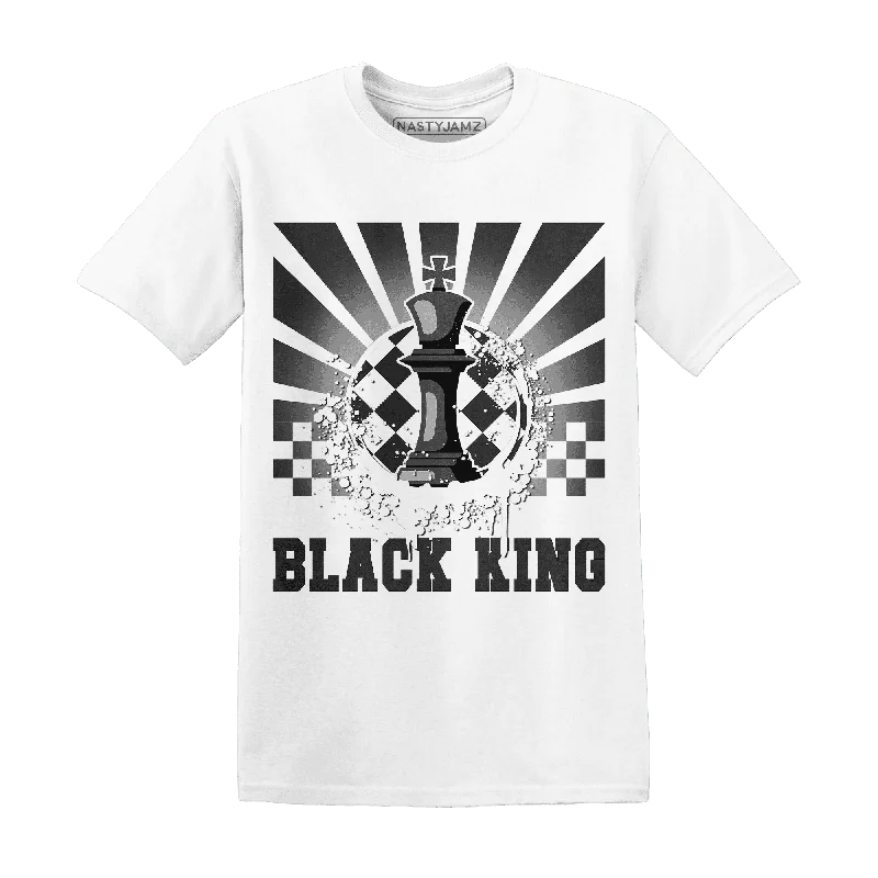 Modern Unisex Clothing For Any Occasion Contemporary Fashion Sale NastyJamz White Thunder 4s T-Shirt Match  Black King Collection