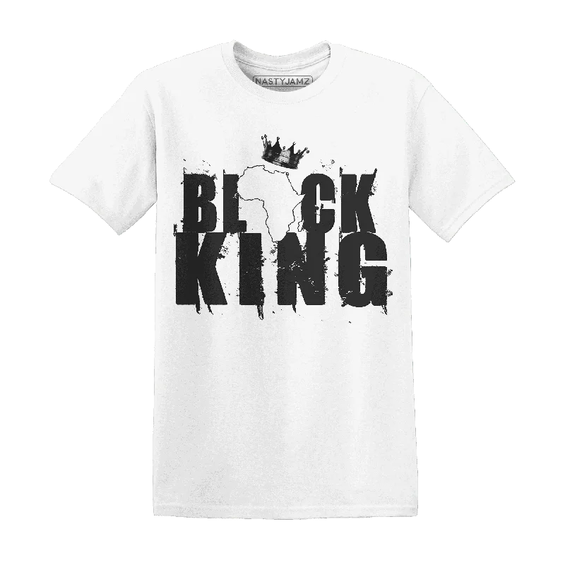 Oversized Unisex Apparel For Effortless Style Everyday Elegance Sale NastyJamz White Thunder 4s T-Shirt Match  Black King Crown